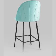 Стул полубарный Stool Group Логан велюр пыльно-голубой ножки металл черный