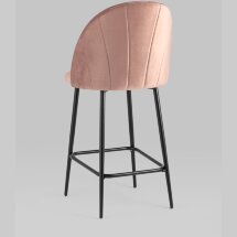 Стул полубарный Stool Group Логан велюр пыльно-розовый ножки металл черный