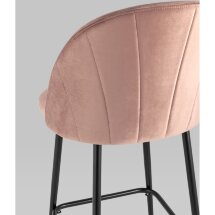 Стул полубарный Stool Group Логан велюр пыльно-розовый ножки металл черный