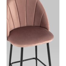 Стул полубарный Stool Group Логан велюр пыльно-розовый ножки металл черный