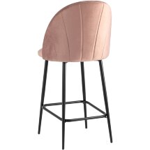 Стул полубарный Stool Group Логан велюр пыльно-розовый ножки металл черный