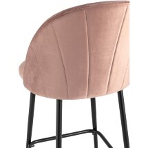 Стул полубарный Stool Group Логан велюр пыльно-розовый ножки металл черный
