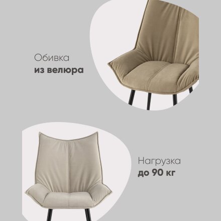 Стул Осло велюр пыльно-голубой 