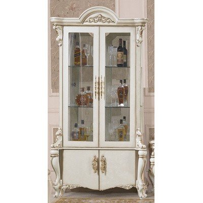 Витрина Opera Crema 2-дверная Белый с золотом, золотое патирование Витрина Opera Crema 2-дверная Белый с золотом, золотое патирование