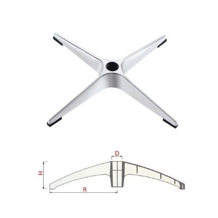 Крестовина для кресла алюминиевая арт. ALB-15B/670/50 alu 