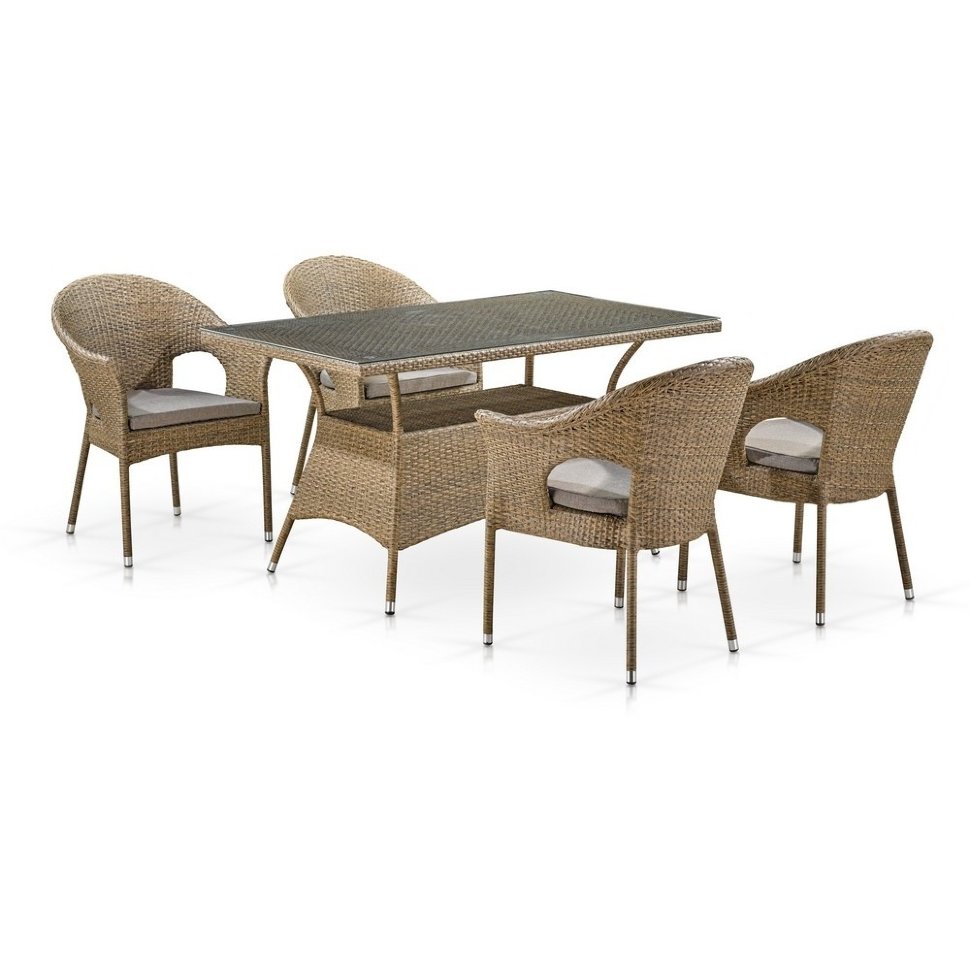 Комплект плетеной мебели T198B/Y97B-W56 Light Brown (4+1) Комплект плетеной мебели T198B/Y97B-W56 Light Brown (4+1)