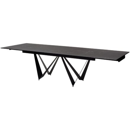 Стол RIETI 200 NERO KL-116 Черный мрамор матовый, итальянская керамика/ черный каркас, ®DISAUR 