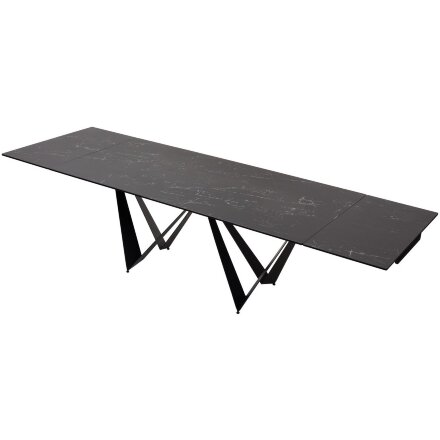 Стол RIETI 200 NERO KL-116 Черный мрамор матовый, итальянская керамика/ черный каркас, ®DISAUR 