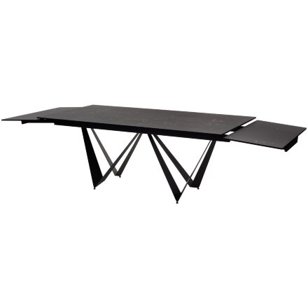 Стол RIETI 200 NERO KL-116 Черный мрамор матовый, итальянская керамика/ черный каркас, ®DISAUR 