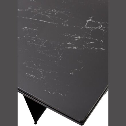 Стол RIETI 200 NERO KL-116 Черный мрамор матовый, итальянская керамика/ черный каркас, ®DISAUR 