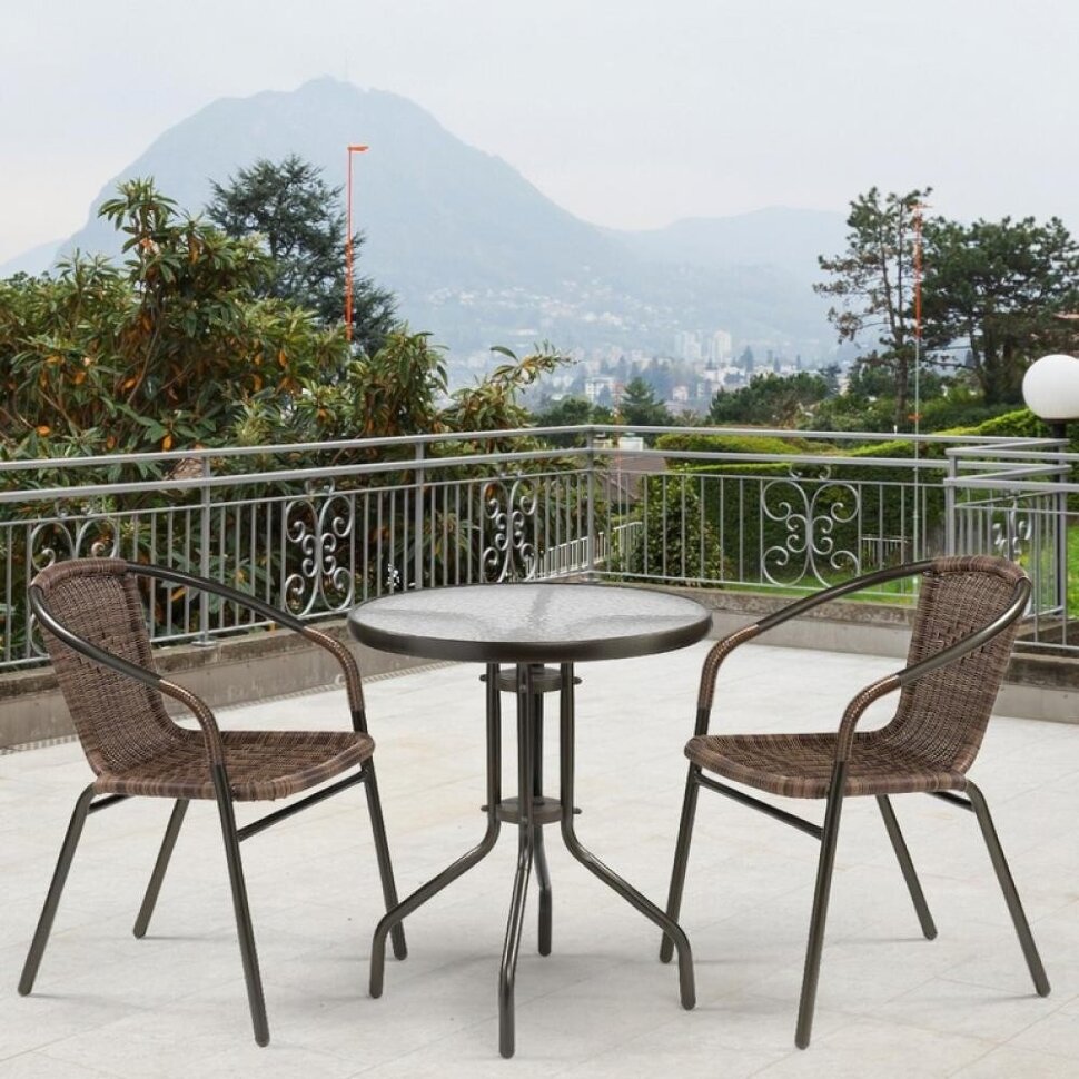 Комплект мебели Асоль-7 TLH-037B/TLH-060 brown-2pcs Комплект мебели Асоль-7 TLH-037B/TLH-060 brown-2pcs