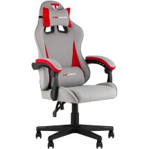 Кресло спортивное TopChairs Phantom ткань серо-красный