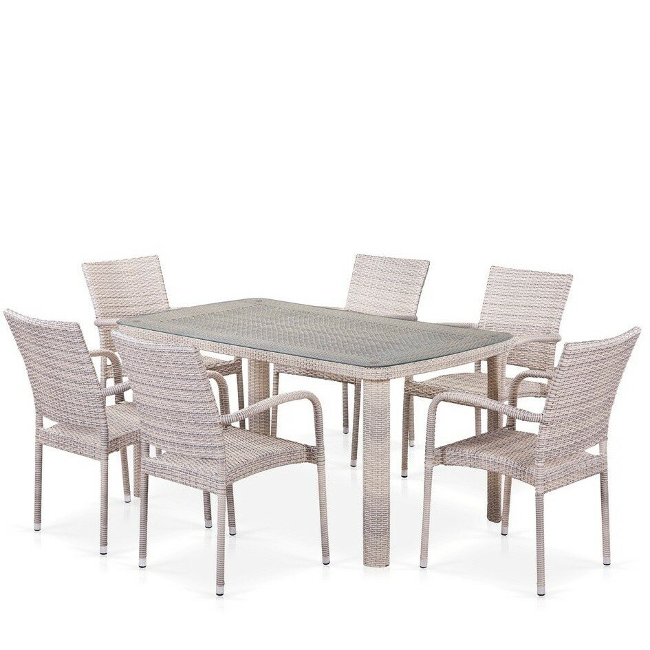 Комплект плетеной мебели T51A/Y376-W85-150x85 6Pcs Latte Комплект плетеной мебели T51A/Y376-W85-150x85 6Pcs Latte