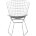 Стул обеденный Bertoia хромированный с черной подушкой 4 шт 