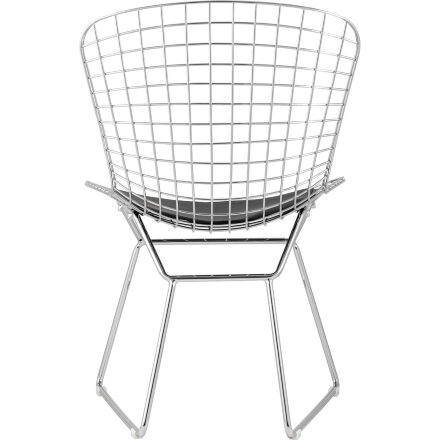 Стул обеденный Bertoia хромированный с черной подушкой 4 шт 