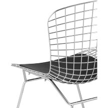 Стул обеденный Bertoia хромированный с черной подушкой 4 шт