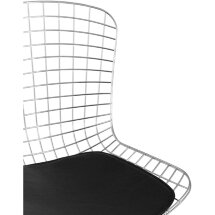 Стул обеденный Bertoia хромированный с черной подушкой 4 шт