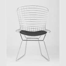 Стул обеденный Bertoia хромированный с черной подушкой 4 шт
