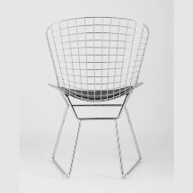 Стул обеденный Bertoia хромированный с черной подушкой 4 шт