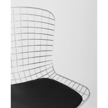Стул обеденный Bertoia хромированный с черной подушкой 4 шт
