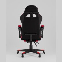 Кресло спортивное TopChairs Prophet с оттоманкой ткань черно-красный