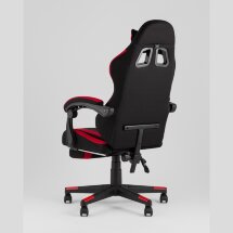 Кресло спортивное TopChairs Prophet с оттоманкой ткань черно-красный