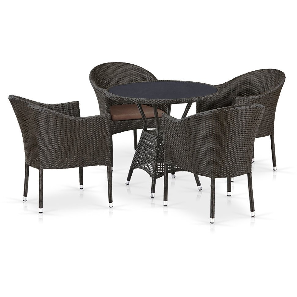 Комплект плетеной мебели T707ANS/Y350-W53 4Pcs Brown Комплект плетеной мебели T707ANS/Y350-W53 4Pcs Brown