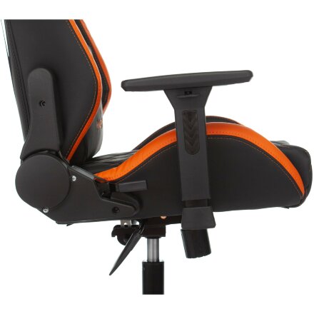 Геймерское кресло Бюрократ компьютерное игровое Knight OUTRIDER черный/оранжевый ромбик эко.кожа с подголов. крестовина мет 