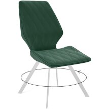 Стул DikLine 243 B10 GREEN поворотный/ ножки белые