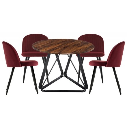 Обеденная группа Енлиан wine red / brown / black 