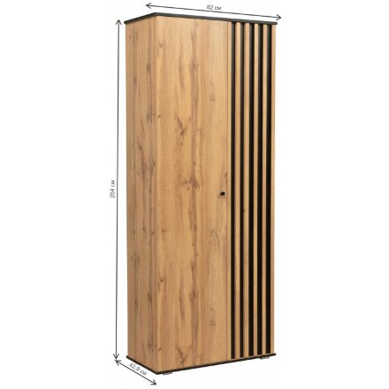 Шкаф Либерти 51.01 дуб вотан / черный / профиль Masa Decor дуб вотан 