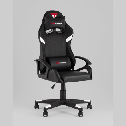 Кресло спортивное TopChairs Warden черно-белый 