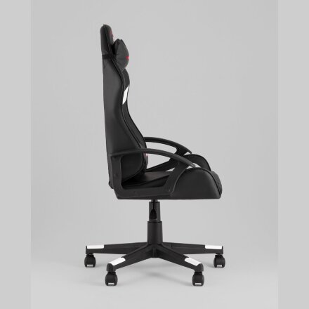 Кресло спортивное TopChairs Warden черно-белый 