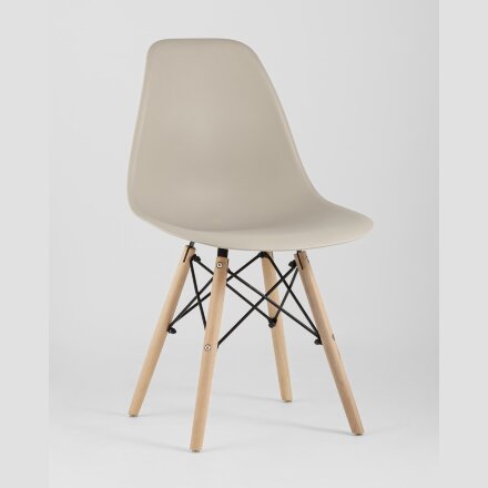 Стул Eames Style DSW бежевый (разборный каркас) 