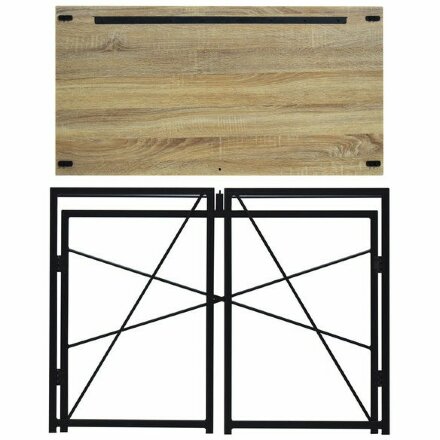 Стол на металлокаркасе BRABIX &quot;LOFT CD-002&quot;, 1000х500х750 мм, складной, цвет дуб натуральный, 641214 