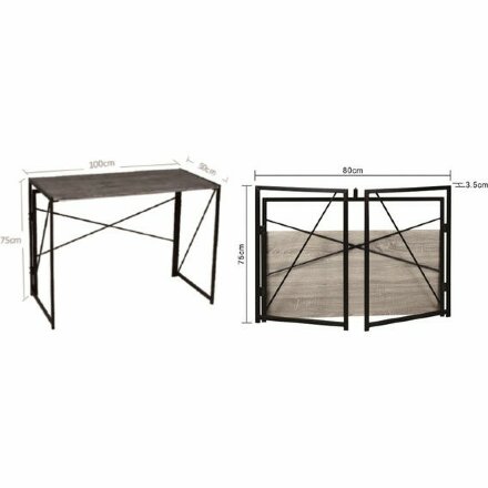 Стол на металлокаркасе BRABIX &quot;LOFT CD-002&quot;, 1000х500х750 мм, складной, цвет дуб натуральный, 641214 