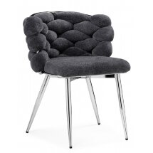Стул на металлокаркасе на металлокаркасе Rendi gray-blue / chrome
