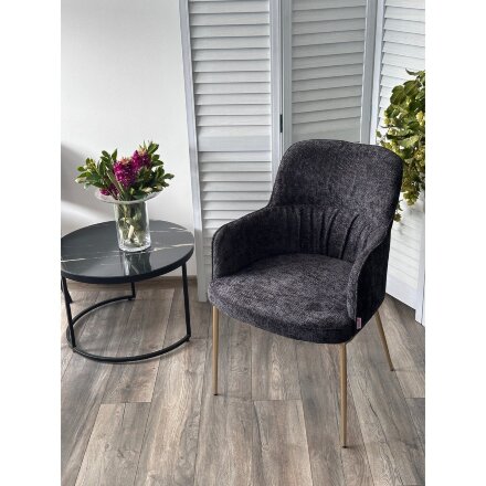 Стул BRUNO Black Wandy-460, ткань / бронзовый, ®DISAUR 