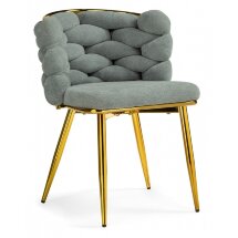 Стул на металлокаркасе на металлокаркасе Rendi light gray / gold
