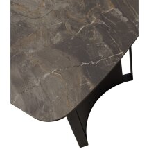 Стол RASMUS 160 KL-80 Серый мрамор, итальянская керамика / черный каркас, ®DISAUR