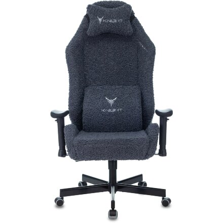 Геймерское кресло Бюрократ компьютерное игровое Knight T1 синий экомех с подголов. крестовина металл 