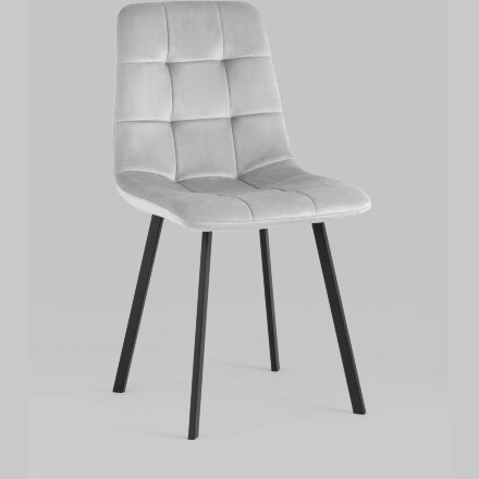 Стул Stool Group Chilly велюр серебристый ножки металлические плоской формы 