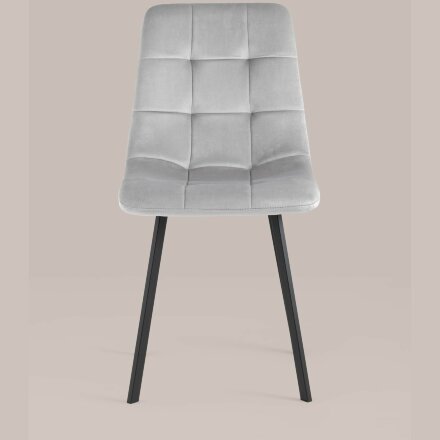 Стул Stool Group Chilly велюр серебристый ножки металлические плоской формы 