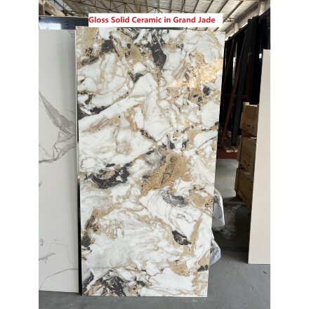 Стол ACERRA NEW 160 GLOSS GRAND JADE SOLID CERAMIC/ каркас цвета шампань, ®DISAUR 