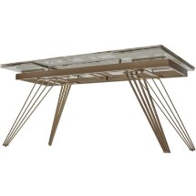 Стол ACERRA NEW 160 GLOSS GRAND JADE SOLID CERAMIC/ каркас цвета шампань, ®DISAUR