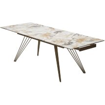 Стол ACERRA NEW 160 GLOSS GRAND JADE SOLID CERAMIC/ каркас цвета шампань, ®DISAUR
