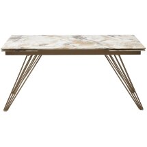 Стол ACERRA NEW 160 GLOSS GRAND JADE SOLID CERAMIC/ каркас цвета шампань, ®DISAUR