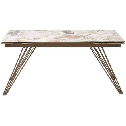 Стол ACERRA NEW 160 GLOSS GRAND JADE SOLID CERAMIC/ каркас цвета шампань, ®DISAUR 