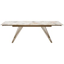 Стол ACERRA NEW 160 GLOSS GRAND JADE SOLID CERAMIC/ каркас цвета шампань, ®DISAUR