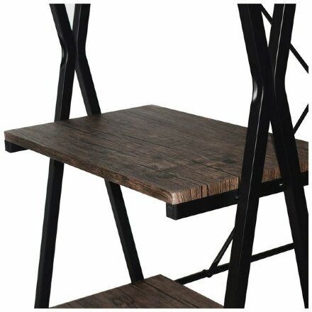 Стол на металлокаркасе BRABIX &quot;LOFT CD-004&quot;, 1200х535х1110 мм, 3 полки, цвет морёный дуб, 641218 